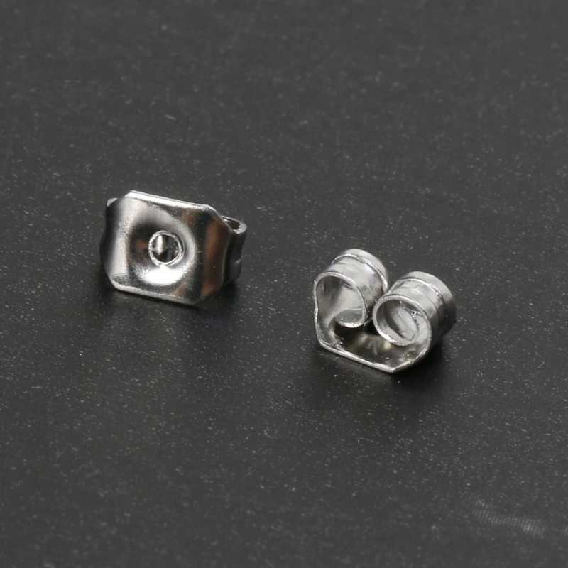 JAVRICK 100 шт бабочки клатчи стали замена серьги спицы Серебряный тон