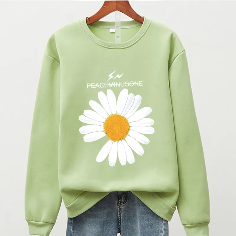 Print Sunflower Tops for Women Sweatshirt Spring Autumn Vintage Harajuku Female Crewneck Sweetshirts Casual Pullover Hoodie