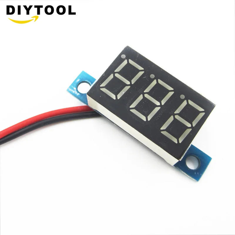 

0.36 inch DC 3.3V-30V Two Line Volt Meter yellow LED Digital Display Voltmeter Gauge Voltage Panel Meter 2 wires