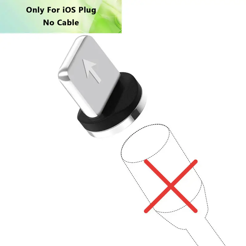 IOS Plug No Cable Магнитный зарядный кабель для быстрой зарядки Micro usb type C кабель для iPhone 11 Pro Max samsung Xiaomi Мобильный телефон USB C Магнитный провод - Цвет: IOS Plug No Cable