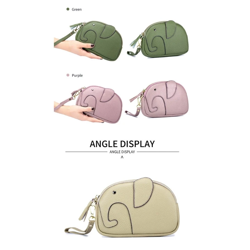 

Cartoon Animal Elephant Wallet Credit Card Holder PU Leather Coin Purse Pouch Case Keyring Organizer Mini Pocket