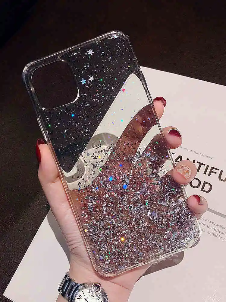 Блестящий чехол для iPhone 11 11Pro 11ProMax X Xr Xs Max 7 8 7Plus Plus Мягкая силиконовая задняя