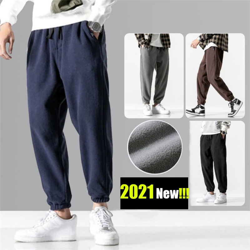 Fashion Men Harem Pants 2021 Spring Warm Fleece Trousers Japanese Style Outdoor Jogger Sport Male Loose Pants Pantaloni Da Uomo blue harem pants