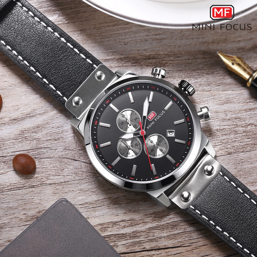 Часы наручные мужские кварцевые с мини-фокусом водонепроницаемые Роскошные в