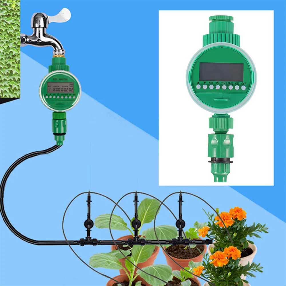 

Garden Watering Timer LCD Display Automatic Irrigation Controller Rain Sensor Intelligence Valve Watering Control Device