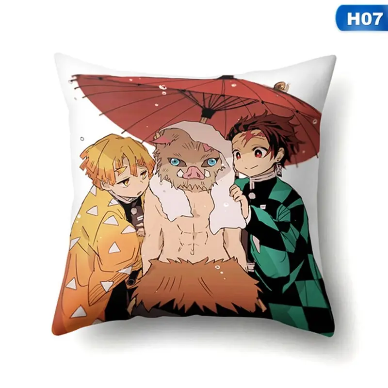 

Demon Slayer Kimetsu No Yaiba Anime Two Sided Pillow Cushion Cover For Home Sofa Decor Throw Pillows Cover