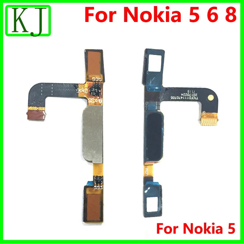 Для Nokia 5 6 8 Кнопка Домой датчик отпечатков пальцев гибкий кабель задняя кнопка Ключ Touch ID Flex для n5 n6 n8