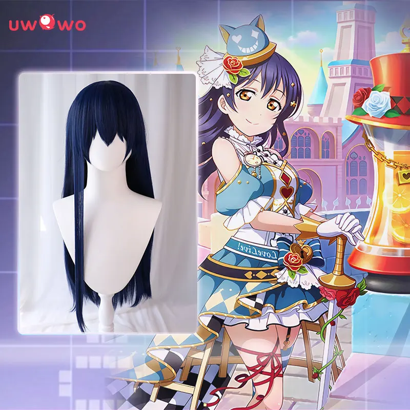 

UWOWO Love Live! Школьный идол проект µ's Umi Sonoda Lovelive LL 75 см темно-синие длинные волосы