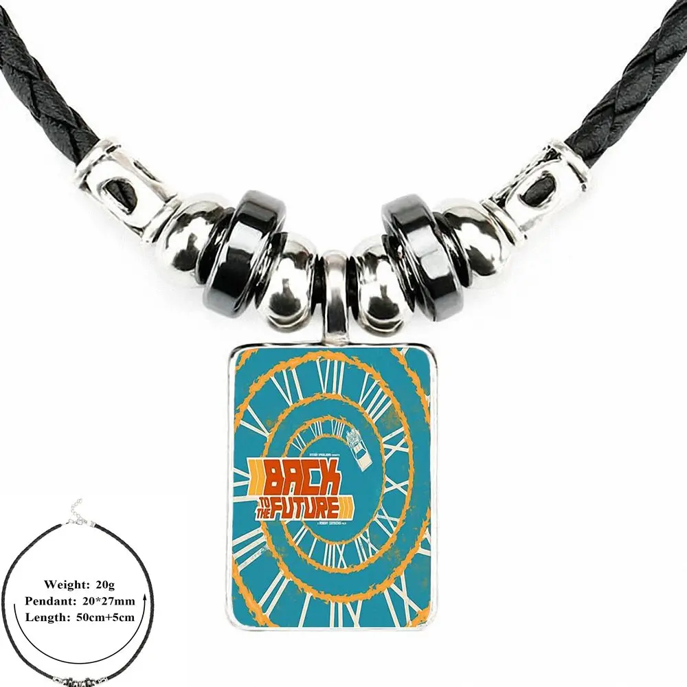 EJ глянцевый черный кожаный кулон с бусинами и стеклянным кабошоном чокер длинное