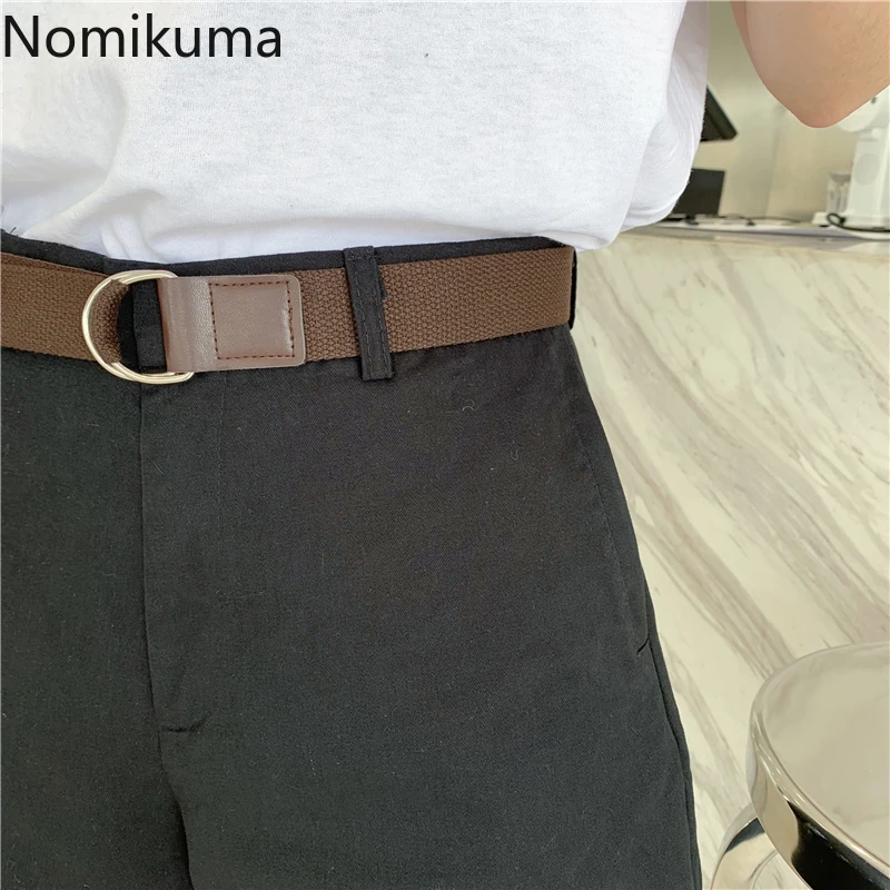 Nomikuma Summer New High Waist Shorts Sash Lace Up Solid Color Casual Loose Short Pants Korean Fashion Streetwear Ropa 3b406 | Женская