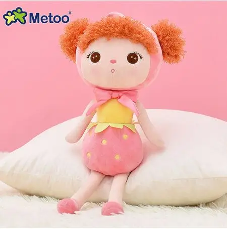 Strawberry Metoo кукла Анджела 50 см kawaii Плюшевые игрушки в виде животных с плюшевой набивкой детские игрушки из мультфильмов, подарок на день рождения коала "Панда" Олень "Божья коровка клубника - Цвет: Strawberry