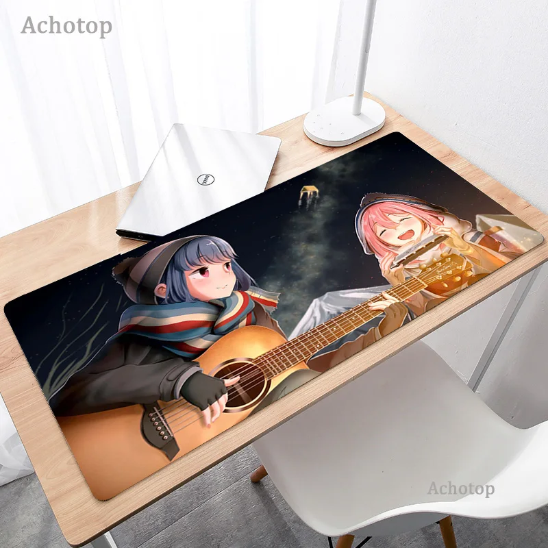 japan anime yuru camp mouse pad large cute girl mousepads xxl laptop office gaming accessories fashion otaku rubber computer mat free global shipping