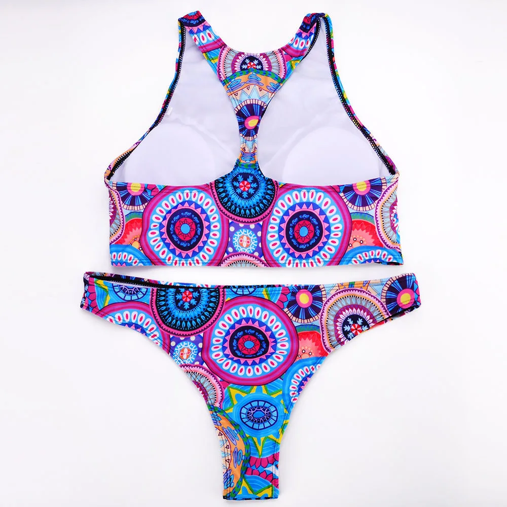 

Women Sexy Bikini Set print Bandage two-piece Push-Up Padded Street Style Bra Beach Backless Swimwear Swimsuit Bathing X0302
