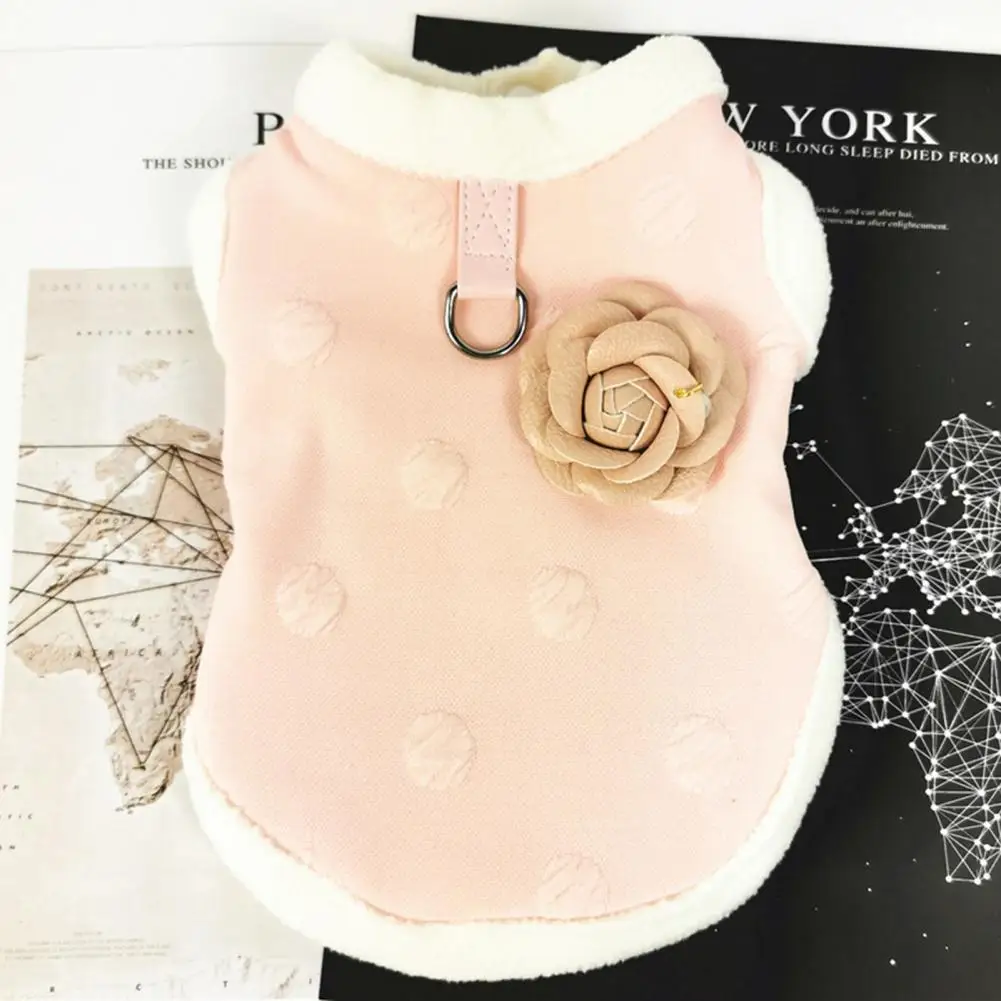 

Pet Clothing Easy to Wash Dog Two-legged Sleeveless Jacket Pink Pet Vest Coat Close-fitting for Autumn