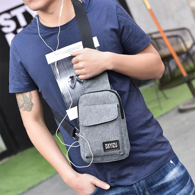 Модная мужская нагрудная сумка мессенджер многофункциональные повседневные