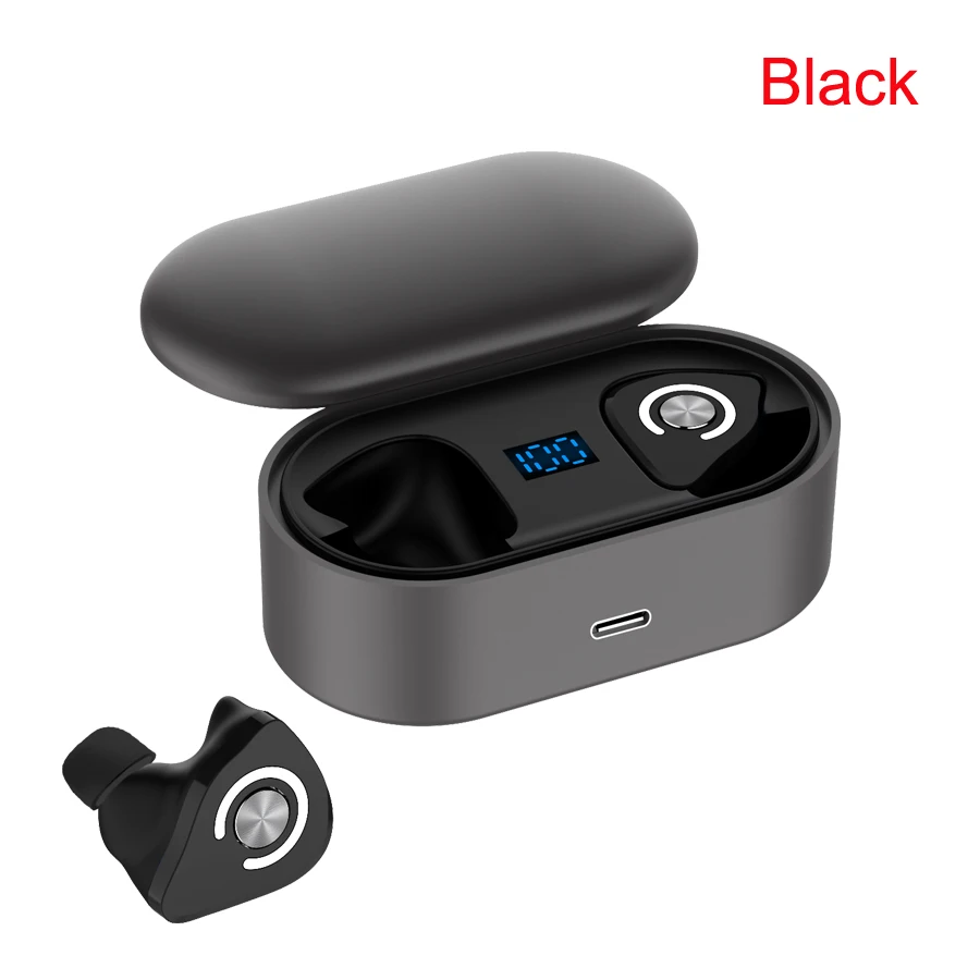 black M9 TWS Bluetooth наушники беспроводные наушники 8D стерео настоящие беспроводные наушники спортивные HiFi бас гарнитура с двойным микрофоном - Цвет: black