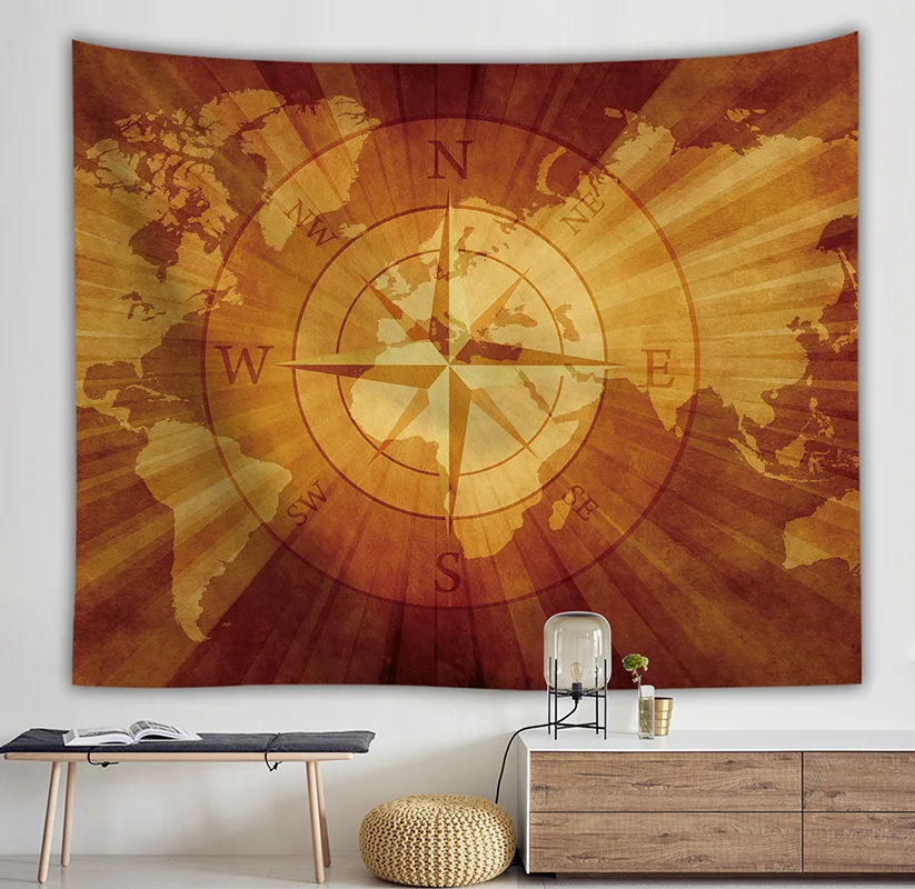 Гобелен с картой мира ткань высокой четкости Настенный декор акварельная карта