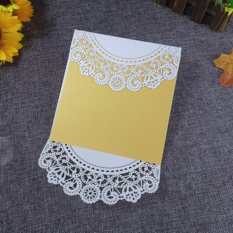 30 шт. элегантная кружевная Свадебная пригласительная открытка с лазерной резкой