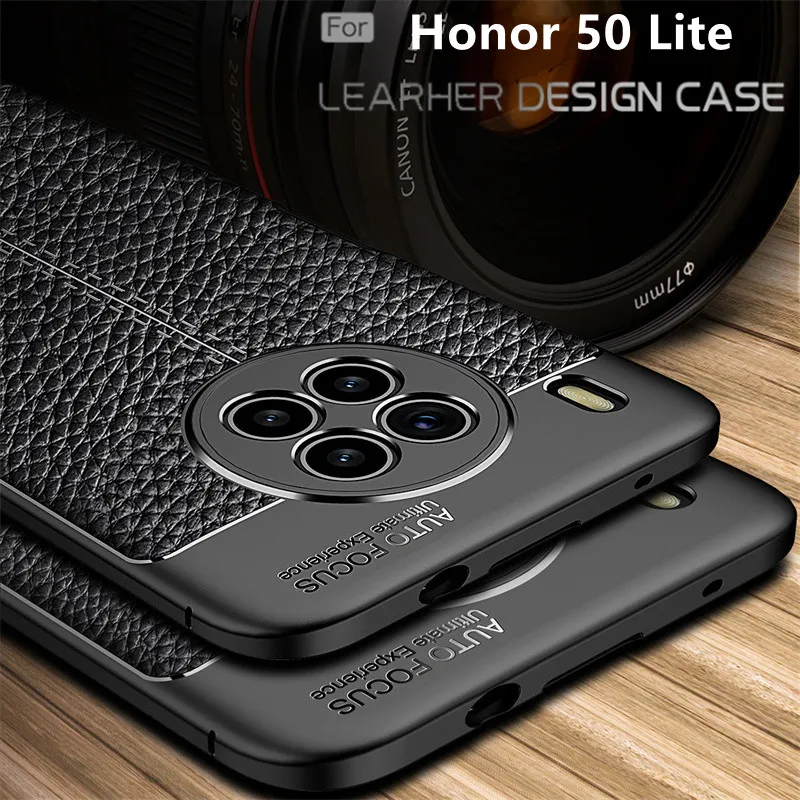 

For Huawei Honor 50 Lite Case For Honor 50 Lite Capas Phone Back Bumper Armor Soft TPU Leather Cover For Honor 50 Lite Fundas