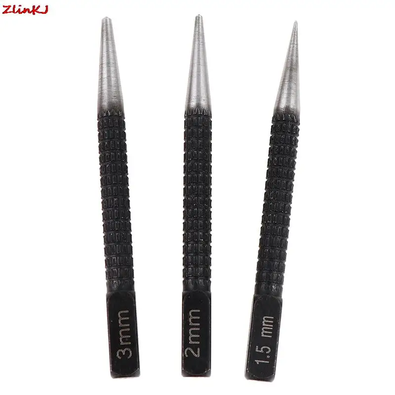 

3PCS Non-Slip Center Pin Punch Set 3/32" High-carbon Steel Center Punch For Alloy Steel Metal Wood Drilling Tool
