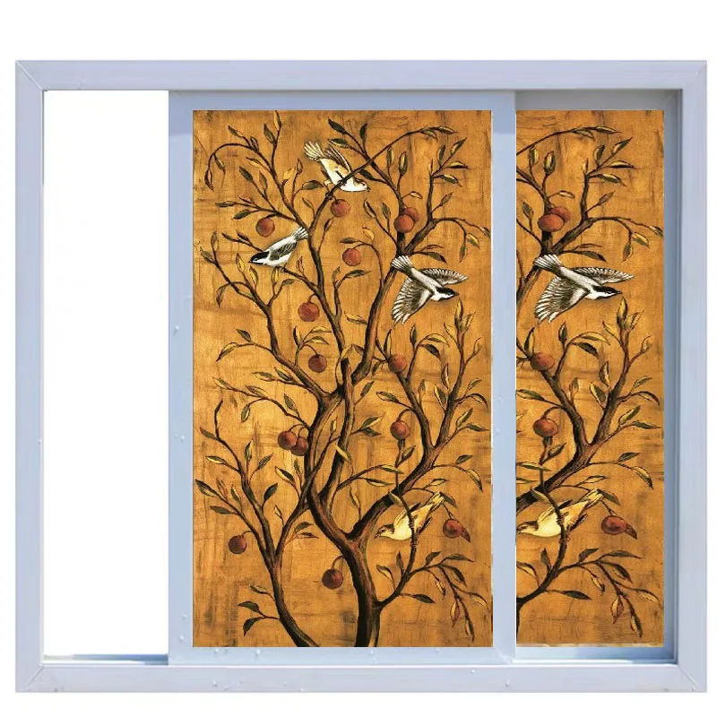 Оконные пленки на заказ прозрачные самоклеящиеся в винтажном китайском стиле