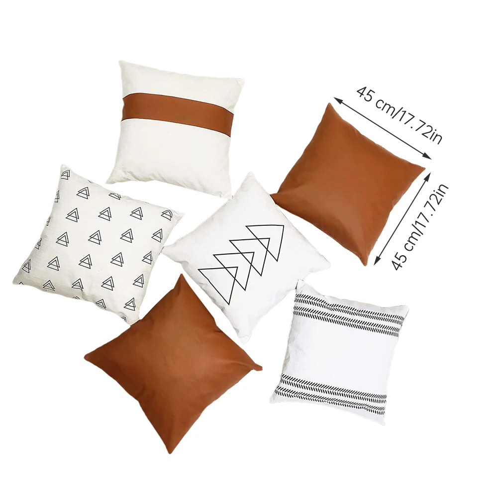 

6PCS Custom Throw Pillow Covers Cushion Cover Nordic Square Sofa Bed Decoration Home High Quality Different Pattern Pillow Case