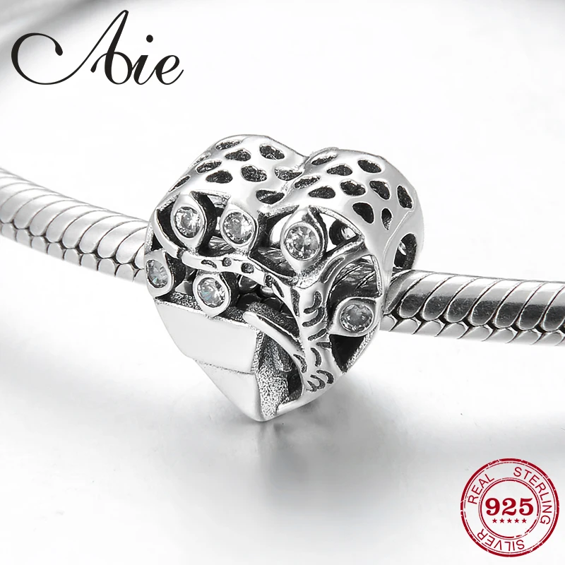 Подлинный 925 пробы Серебряный удача зодиака Древо жизни Бусины Подходят