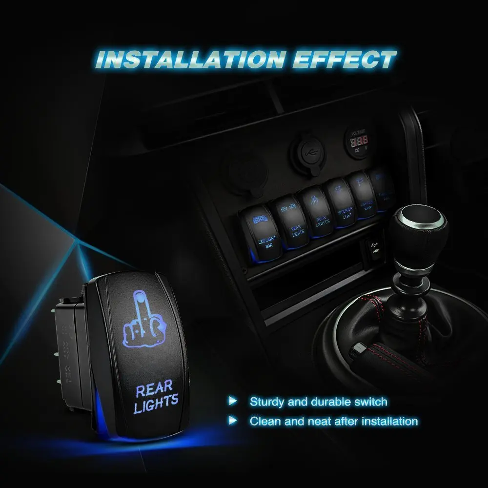 5 Pin задний светильник S кулисный переключатель лазерный палец SPST вкл/выкл