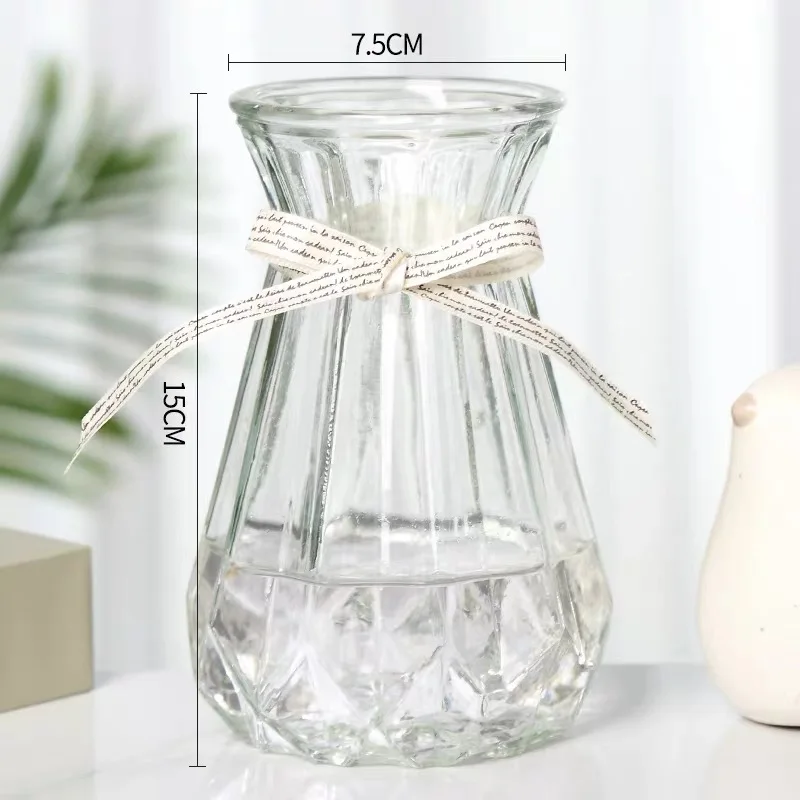 Стеклянная ваза для цветов ручной работы скандинавский креатив прозрачная