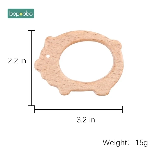 Pig Bopoobo 5 шт. деревянный Прорезыватель для еды, из бука, деревянные животные, детские игрушки для новорожденных, подвеска, соска, комплект для медицинских процедур, Детские трофеи - Цвет: Pig