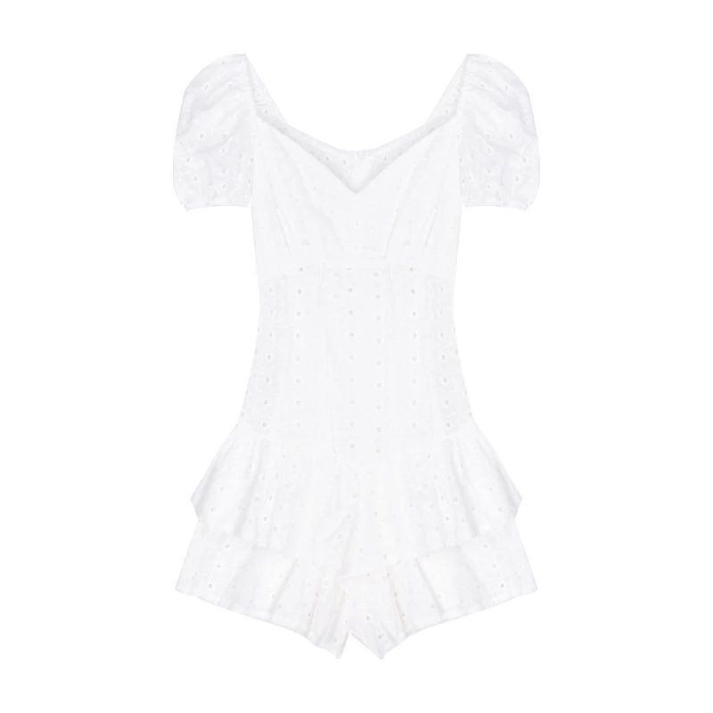 

Pure Desire French Style Puff Sleeve Dress Women Summer 2021 New Short Dress One-shoulder Slim Waist Dress