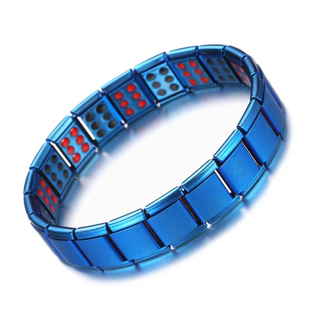 13mm 3Row Blue 4 цвета Синий нержавеющая сталь цепи здоровья энергетический баланс германий магнитный браслет для мужчин мужские браслеты Femme ювелирные изделия - Окраска металла: 13mm 3Row Blue