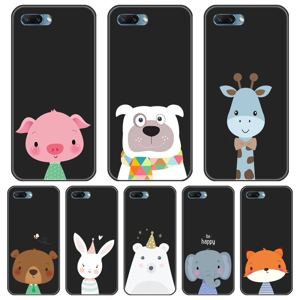 Задняя крышка для Huawei Honor 8X MAX 10 9 8 7 7S 7X 7A 7C Pro Dog Pig мягкий силиконовый чехол телефона