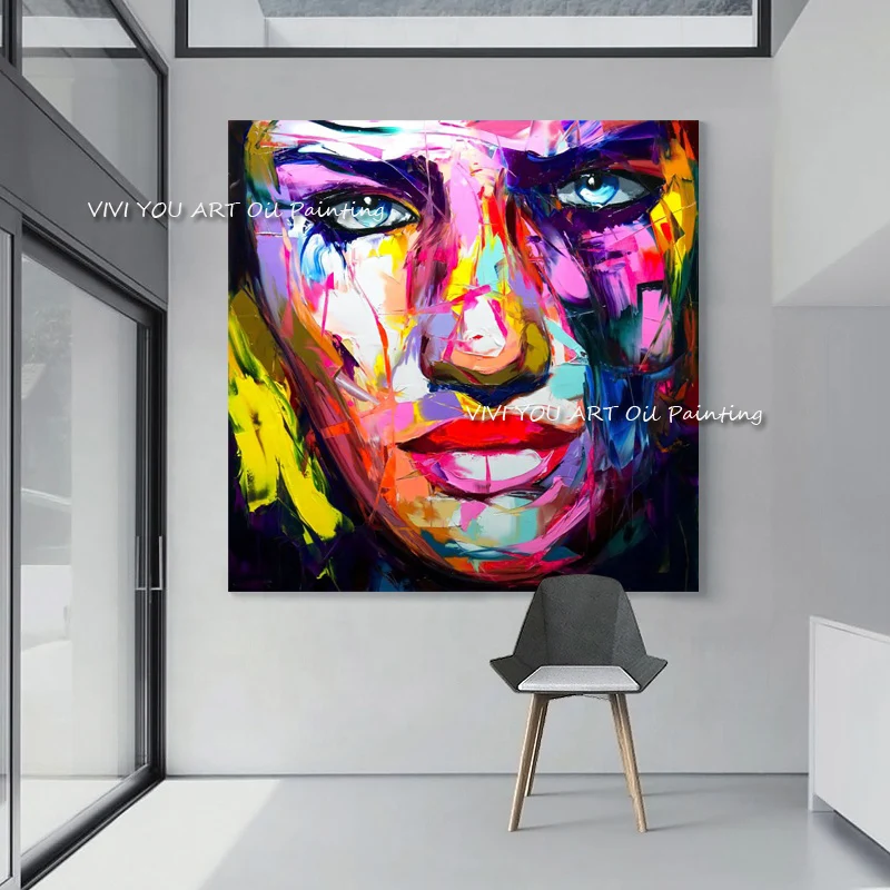 Большой размер 100% ручная роспись женская картина маслом для лица Франсуза нивели