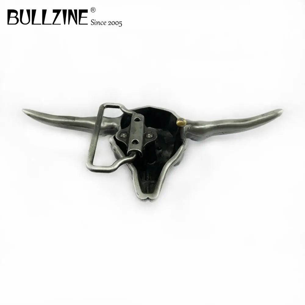 В Bullzine в западном стиле виде Головы Быка пряжки ремня с оловянной отделкой FP 03096