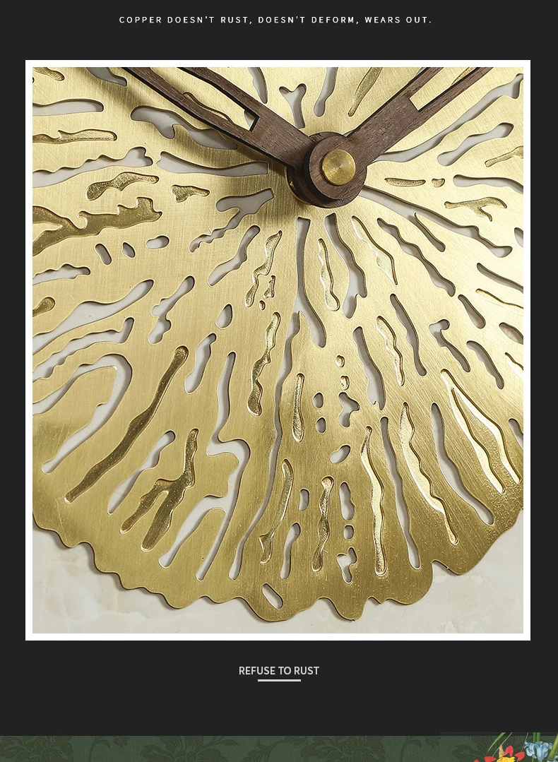 Nordic Luxury Marble Wall Clock Modern Design Atmospheric Style Living Room Decoration Hanging Watch Wall Clocks Home Decor