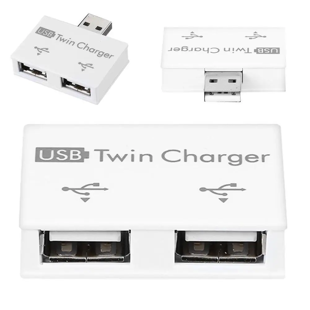 

USB2.0 Charger Hub 2 Port Charger Hub Adapter Sale Fashion New Usb Splitter For Phone Tablet Computer Converter Charging