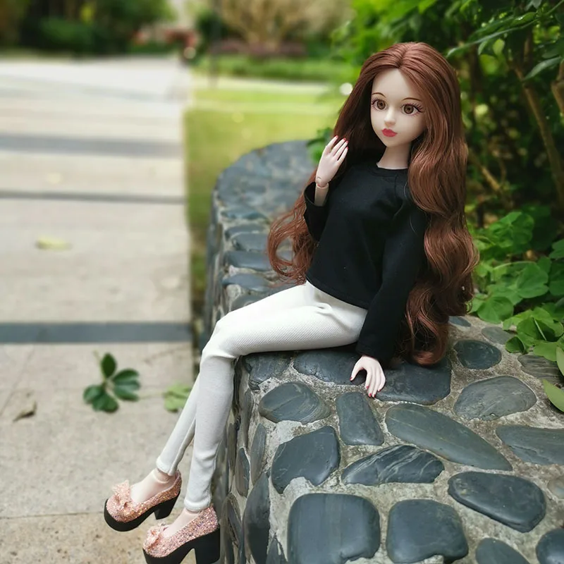 Хлопковые рубашки и топ для куклы 1/4 BJD аксессуары футболка с длинными рукавами DIY