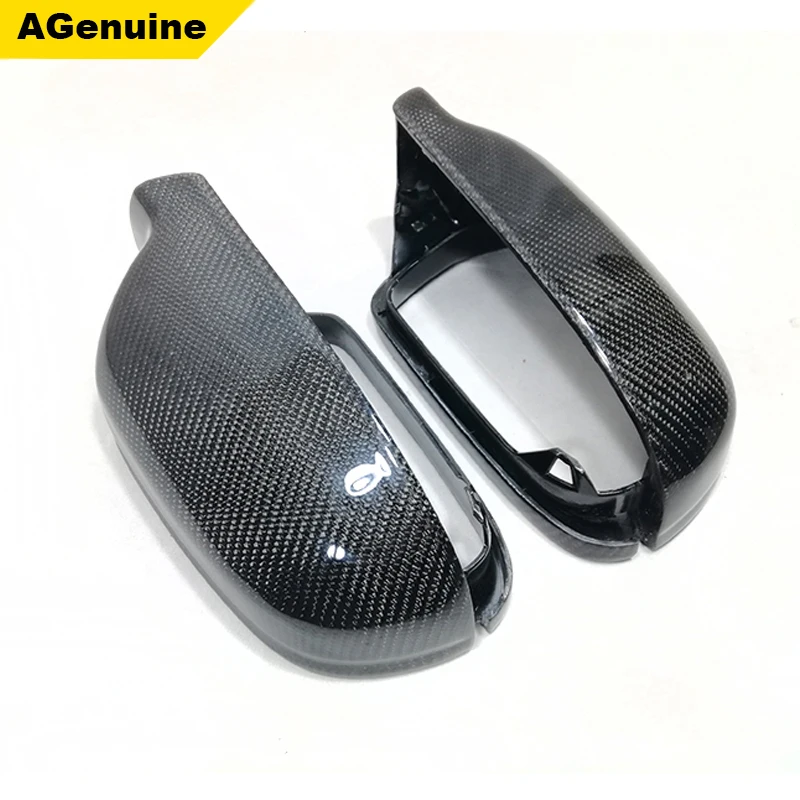 

Replacement real carbon fiber side mirror covers with clips rearview mirror caps for Audi A3 A4 A5