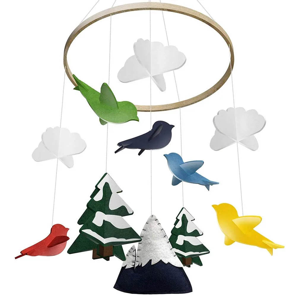 

Детская погремушка, мобильный телефон, подвесная кровать с фетровым голубом, Колокольчик для детской кровати, украшение детской комнаты в с...