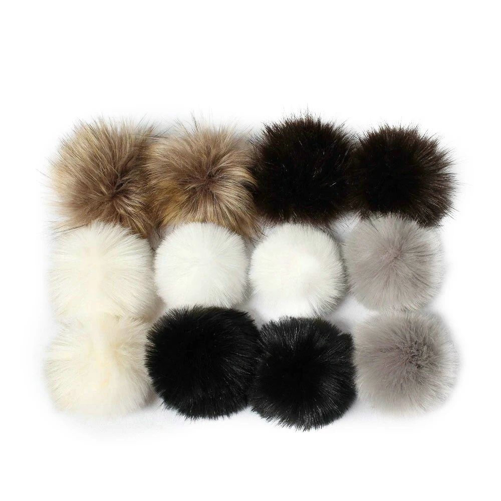 12 шт./лот помпон из искусственного меха кроличьего для сумки автомобильного