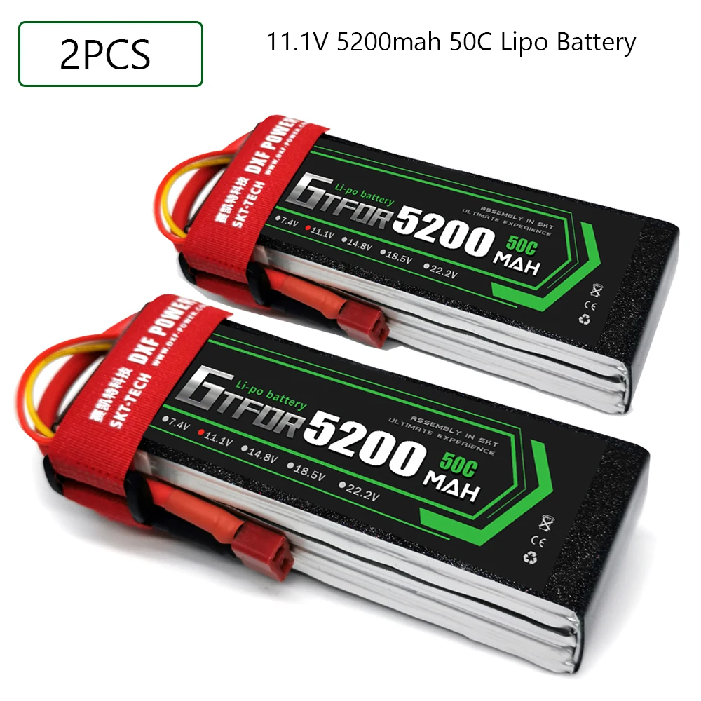 

GTFDR Lipo аккумулятор 11,1 В 5200 мАч 50C-100C AKKU LiPo 3S аккумулятор Deans для грузовика fpv дрона радиоуправляемого вертолета лодки 1/8 внедорожника автомоби...