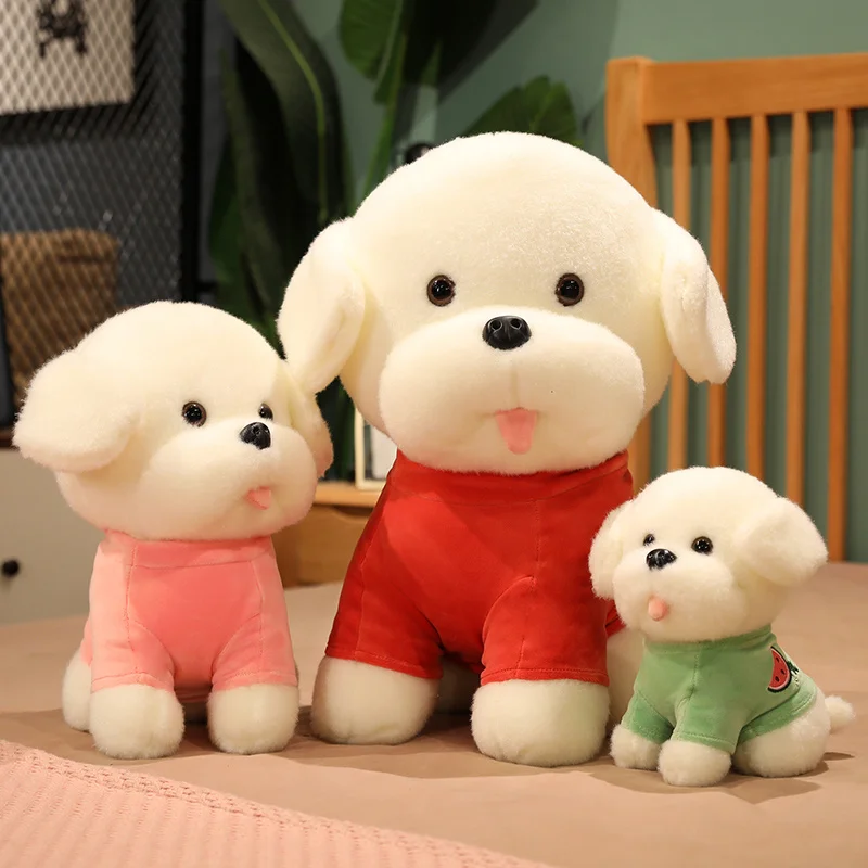 Nice 25-45cm Kawaii Teddy Dog Plush Toys Lovely Animal Puppy With Sweater Dolls Soft Stuffed Pillow for Children Birthday Decor