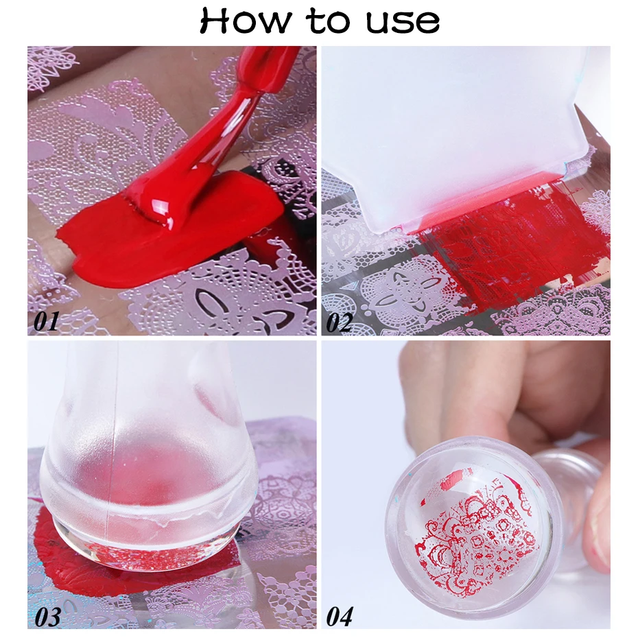

2pcs Nail Stamper Set Clear Silicone Stamp For Nails Plastic Scraper Polish Manicure Nail Stamping Plates Accessories LAND251-1