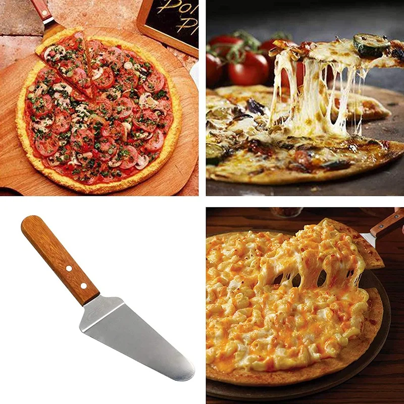 

Promotion! Stainless Steel Pizza Peel, 10 Inch Round Metal Pizza Peel with Wood Handle and Pizza Cutter Wheel & Pizza Shovel for