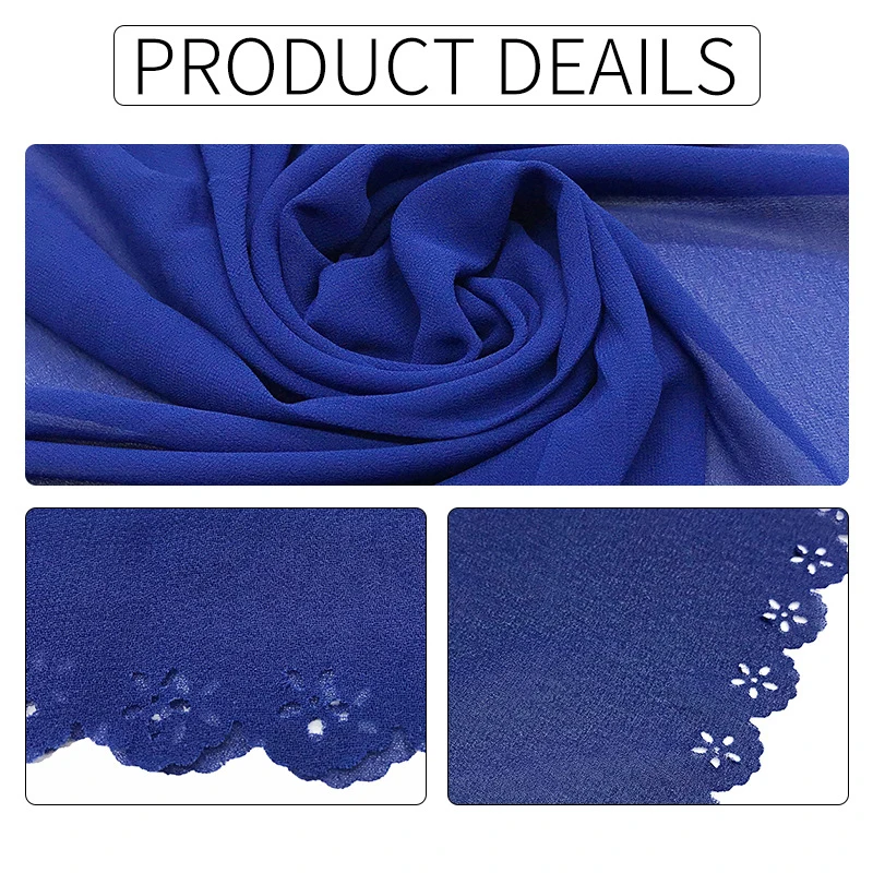 

Muslim Scarf Women Plain Bubble Chiffon Hijab Scarf Long Shawls and Wraps Head Scarf Soft Long Lace Georgette Scarves Hijabs
