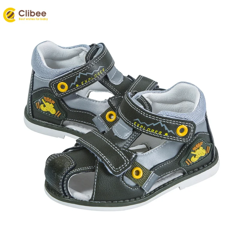 

CLIBEE Boys Sandals Toddler Kids Closed Toe Outdoor Sandals Children's Adventure Summer Shoes with Orthopedic Arch Support 19-24