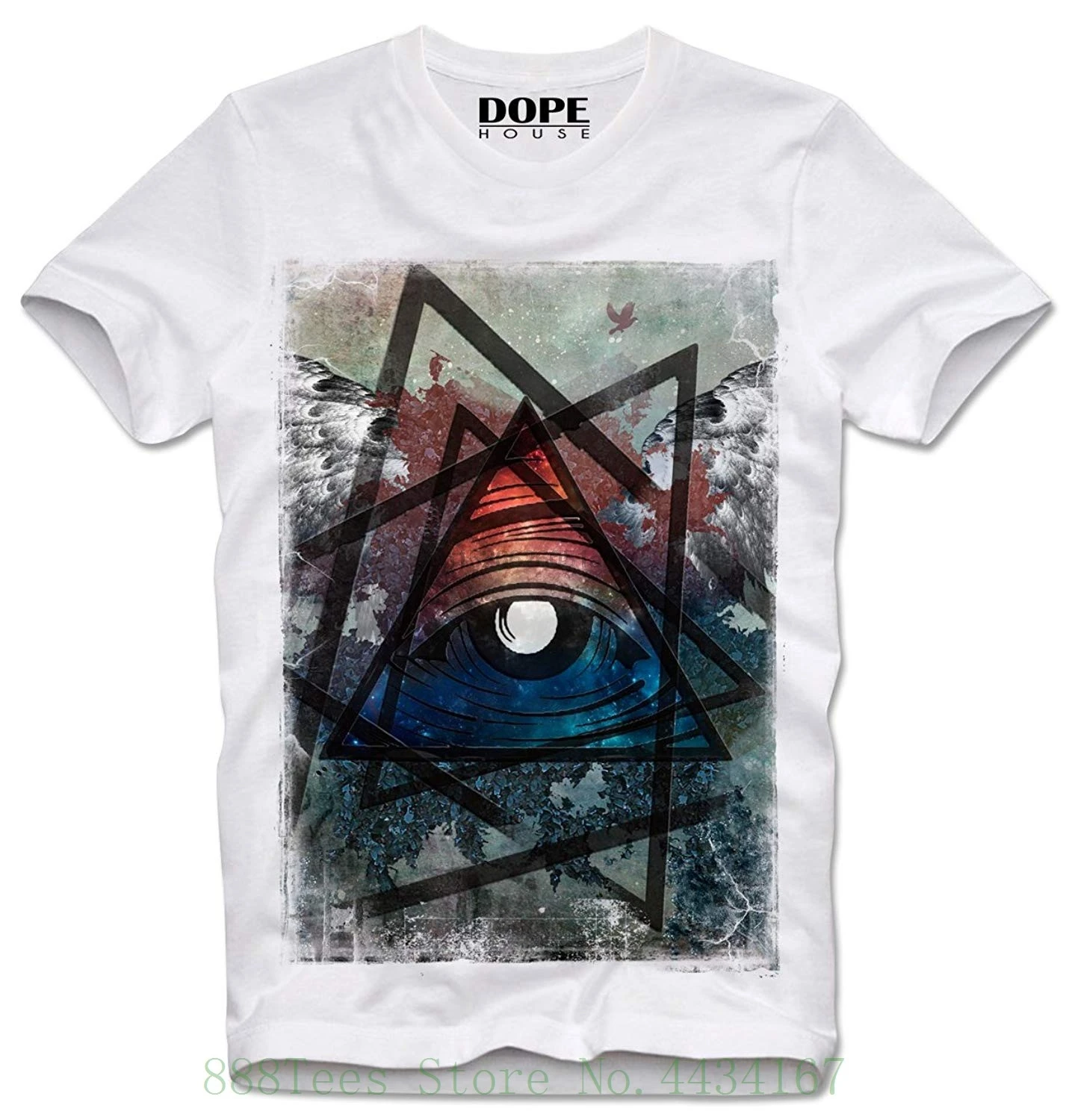 

T shirt All Seeing Eye Trippy Psychedelic Illuminati Illuminaten 100 % Cotton Tee Shirt For Men