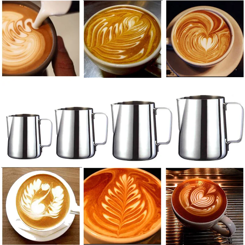 Handheld Stainless Steel Milk Frothing In Jug Espresso Coffee Pitcher Barista Craft Latte |