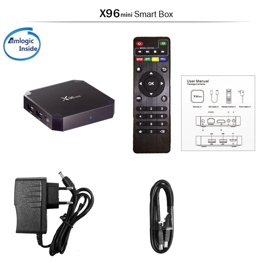 X96 мини X96mini Смарт ТВ BOX Android 7 1 2 ГБ/16 ГБ X 96 Amlogic S905W H.265 4K 4 GHz WiFi медиаплеер Декодер